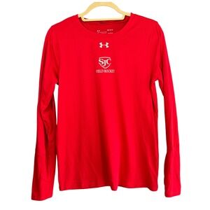 Under Armour HeatGear Field Hockey Long Sleeve Shirt Mens Red Medium‎